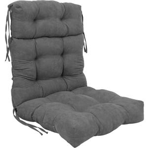 Blazing Needles 22 45-inch Microsuede Seat/Back Tufted Chair Cushion, 22" x 45", Steel Grey