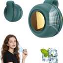 Portable Silent Mini Bladeless Fan, 3 Speeds & Queit, Hands Free Shirt and Waist Clips Whirlwind Fans, USB Rechargeable, Suitable for Outdoor & Travel & Office (1PC-Green)