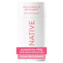 Native Aluminum Free Deodorant, Grapefruit & Bergamot, 72 Hour Odor Control, for Women & Men, Contains Naturally Derived Ingredients, 2.65 oz