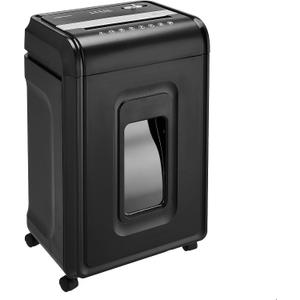Amazon Basics 24-Sheet Cross Cut High Security Paper Shredder for Home Use, P-4 Security, CD and Credit Card Document Shredder with Pullout Basket, Black