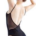 Daydance Camisole Dance Leotards for Women Cotton Spaghetti Straps Ballet Costumes (Small, Black-single Straps)