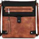 FADEON Crossbody Purses for Women Crossbody Bag, Designer Multi Pockets Shoulder Travel Purses with Tassel