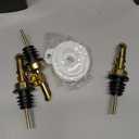 Olive Oil Dispenser Bottle for Kitchen with Bamboo Tray- Glass Oil and Vinegar Dispenser Set 16.9oz, Soy Sauce & Syrup Bottle, Modern Hostess Gift (Green, 16.9oz, Set of 3)