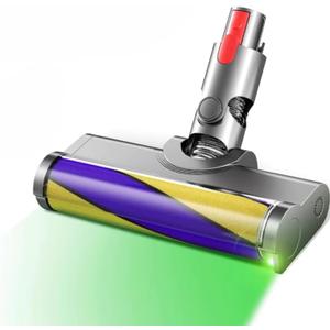 Updated Dust Detect Vacuum Attachments for Dyson V15 V11 V10 V8 V7 Cleaner, Hardwood Floor Head Soft Roller Brush Replacement Accessories Part with Optical Green Light–Enhanced Power, Speed, Lifespan
