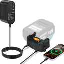 DC18RC Charger for Makita 18V Battery Charger, 2-in-1 DC Charging Adapter with USB & Type-C Port, Power Source for Phone, Compatible with Makita 18V 21V Lithium-ion Battery BL1850 BL1830 BL1815