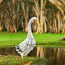 Metal Duck Garden Statue Outdoor Duck Decor Yard Art Sculpture for Home Lawn Backyard Porch Patio Decoration