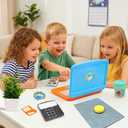 XIAPIA 10 Pcs Pretend Play Home Office Toys, Pretend Play for Toddlers 3-5-7, Pretend Play Sets with Kids Laptop, Pop-Up Calculator, Notebook, Watch, Coffee & Plant, Birthday Gift for 3 4 5 6 7 Year, child-size