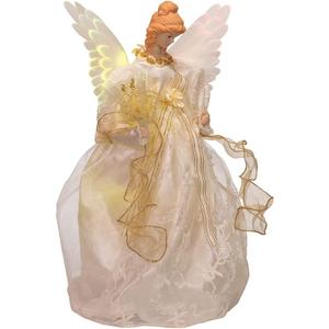 Kurt S. Adler, Inc. UL2173LED Kurt Adler 14" Fiber Optic Ivory & Gold Animated LED Angel Treetop