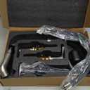 KENES Widespread Bathroom Faucet with Sprayer, Brushed Nickel Bathroom Sink Faucet with Pull Down Sprayer, 8 Inch 3 Hole Pull Out Bathroom Faucet with Pop Up Drain & Supply Lines LJ-9058A