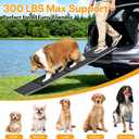Dog Ramps for Large Pets, 71" L & 20" W Extra Wide Foldable Aluminum Pet Ramp with IP64 Waterproof & Non-Slip Rug Surface, Up to 300lbs for Giant Dogs for SUV, Truck, Bed, Stairs, Indoor & Outdoor