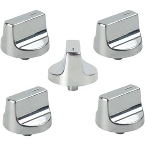 5 Pcs W10850010 Stove Knobs Replacment for Whirlpool Stove Knobs W 10850010 Replaces W11366438 W11084623 W11084624 Gas Stove Range Surface Burner Control Knobs