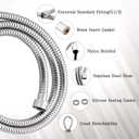 Shower Hose Replacement for Grohe 28143001 Relexaflex 59" Metal Longlife Shower Hose with Brass Insert and Nut, Suitable for All GROHE Shower Series (Starlight Chrome, 59 Inch)