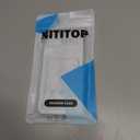 NITITOP Compatible with iPhone 15 Plus Case with Card Holder Clear Cute Line Rose Floral Flowers for Women Girls Soft TPU Wallet Shockproof Protective Cover - White