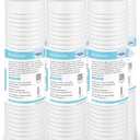 Membrane Solutions Grooved Sediment Water Filter Cartridge (Pack of 6), 0.5 Micron Whole House Water Filter Universal Replacement 10"x2.5" for 10" RO Unit, Whole House Under-Sink Filtration System