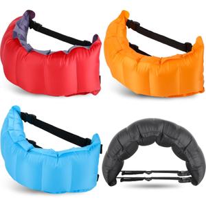 Lewtemi Inflatable Swim Belt Pool Flotation Portable Waist Floatation Aid for Adults Adjustable Portable Swim Training Flotation Belt with Buckle and Rope for Swimming Beginners (Pack of 4, Colorful)