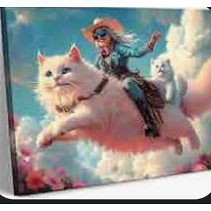 Western Cowgirl Canvas Wall Art Trendy Poster Cat Cute Pictures Vintage Prints Cowgirl Painting 12x16 No Frame, 2 Pack