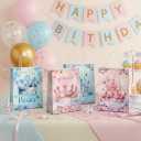 24 Pcs Princess Prince Party Favor Bags with Handles - Prince Princess Castle Goodie Gift Candy Treat Paper Bags for Birthday Gender Reveal Baby Shower Party