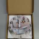 Vintage Bathtub 8 Inch Small Wooden Wall Clock - Silent Non-Ticking Battery Operated Decorative Clock for Kitchen, Home, Bedroom, and Office