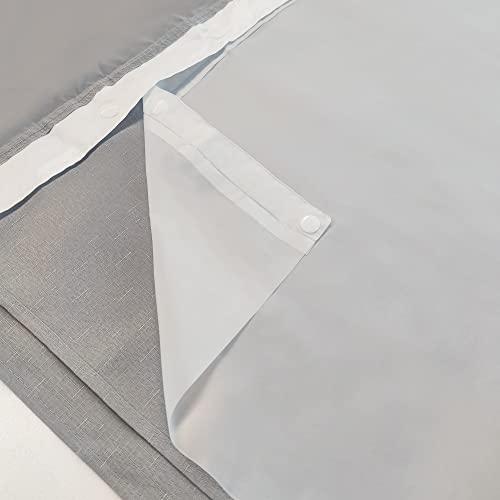 River Dream Waterproof PEVA Snap-in Shower Curtain Liner Replacement: Removable to Attach, Frost, 70x57