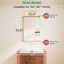 TokeShimi 24x36 Brushed Gold Bathroom Mirror,Wall Mirror for Bathroom with Tempered Glass,Gold Bathroom Vanity Mirror for Over Sink,Aluminum Framed Mirror(Horizontal/Vertical)