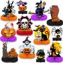 2 x 12pcs Halloween Decorations Honeycomb CenterpiecesBlack Orange Bloody Halloween Centerpieces Tables Toppers Party Decorations Supplies, Halloween Table Sign Decor