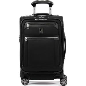 Travelpro Platinum Elite Softside Expandable Carry on Luggage, 8 Wheel Spinner Suitcase, USB Port, Laptop and Tablet Sleeves, Men and Women, Shadow Black, Carry On 20-Inch