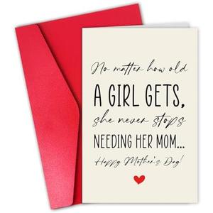 Pack of 2 CSMOSJgreetings Happy Mother’s Day Card for Mom, Funny Mothers Day Card from Daughter, Lovely Mothers Gift for Mama