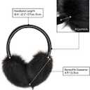 ZLYC Womens Girls Winter Fashion Adjustable Faux Fur EarMuffs Ear Warmers (Black)