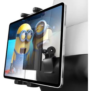 Charchendo for Tesla Model Y Model 3 Headrest Tablet Mount with Metal Ball Head Fits 4-13'' Devices, Car Back Seat iPad Holder Kids Adjustable Travel for iPad 12.9, Tablet, Phone, Switch, Fire HD 10