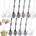 Zhehao 12 Pcs Halloween Skeleton Hand Salad Tong Spoon Halloween Gothic Hand Skull Claw Tong Salad Spoon Tableware for Kitchen Party Food Table Decoration(Multicolor)
