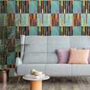 Abstract Grid Black & Blue Peel and Stick Wallpaper by RoomMates, RMWS1246 20.5-in x 18-ft