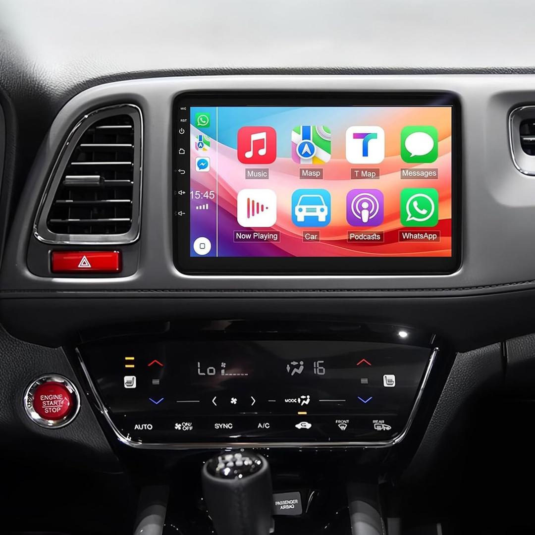 9 Inch Touch Screen Double Din Car Stereo for Honda Vezel XRV/HRV 2014-2019 with Carplay Android Auto - Android 13.0 Car Radio Receiver with GPS Bluetooth  Backup Camera 2+32G