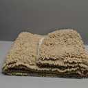 Yimobra Long Bathroom Rugs Non Slip Washable 44x24 Inch - Ultra Soft Absorbent Chenille Bath Mat, Quick Dry Shaggy Floor Carpet for Tub Shower, Light Brown Home Decor Accessories