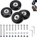 40mm Set of 4 Luggage Suitcase Replacement Wheels for Trolley Case Travel Bags Caster Inline Roller Skating Roller Swivel Rubber Rollers Bearings Casters Repair Kits with Axles 30mm&35mm&60mm