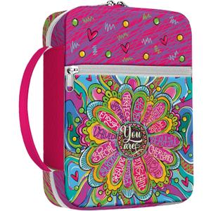 Colorful Floral Bible Cover, Bible Cover Bag With Bookmarks Handle Pockets, Bible Bag Portable For Women, Gifts for Christmas Christian