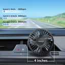 TriPole Car Fan USB Powered - Powerful 3 Speed, Portable Cooling Clip Fan for Car Vent, Quiet Brushless Motor, 360 Degree Rotatable, Air Circulation for Vehicle, Van, Truck, SUV, RV