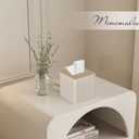 Tissue Box Cover Square PU Leather Facial Tissue Box Holder for Dresser Bathroom Decor (Beige)