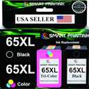 65XL Ink Cartridge Replacement for HP 65 XL (Black & Tri-Color) High-Yield Ink- Compatible: Envy 5055 5052 5058 DeskJet 3755 2655 3720 3722 3723 3752 3758 2652 262.