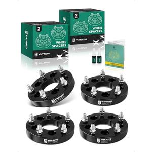 YHTAUTO 5x4.5 to 5x5.5 Wheel Adapters 1 Inch Compatible with Ford Explorer, Jeep, Dodge, Lincoln, Tire Adapters w/1/2-20 & 12.9 Grade Studs, 73.1mm Center Bore 5 Lug 4PCS Black