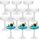 12 Pcs Ribbed Martini Glasses 5 oz Disposable Plastic Vintage Ribbed Coupe Glasses Cocktail Unbreakable Dessert Parfait Glassware for Wedding Party Supplies (Clear)