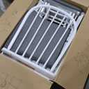 Storkcraft Premium Hoop Glider & Ottoman (White/Gray)  GREENGUARD Gold Certified Nursery Glider, Solid Wood Craftsmanship, Smooth-Gliding Nursery Chair and Ottoman, Award-Winning