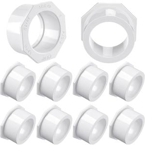10 Pcs 2" x 1-1/2" PVC Reducer Bushing Pipe Fitting for Plumbing Connection (Spigot x Socket) Sch 40 PVC Pressure Durable for Home or Industrial Use