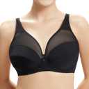 AILIVIN Underwire Minimizer Bras for Women Cross Back Full Coverage Plus Size Non Padded Bra,Lifting Bra for Heavy Breast (32B, 7227-black)