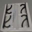 pickpiff Adhesive Wall Hooks for Towels - Sticky Hook Hanging Heavy Duty (13lb), Hanger for Door, Bathroom, Dorm, Closet - for Coats, Purse, Bag, Robe - No Damage to Wall - Black 4 Pack