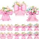 Hushee 12 Sets Pink Bow Baby Shower Flower Centerpieces for Tables Baby Shower Decorations 3D Boxes for Boys Girls Birthday Centro De Mesa Para Gender Reveal Tea Party Supplies