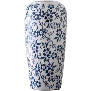Blue and White Porcelain Vase Small Chinoiserie Vase Classic Ceramic Chinese Floral Vase for Bookshelf Living Room Decor Table Centerpieces