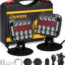 BUNKER INDUST Wireless Trailer Lights Kit, Adjustable Magnetic Towing Lights with Brake Turn Reverse Strobe Side Number Plate Light for Trucks, Boat, RV, Vehicle, Caravan (Model 1)