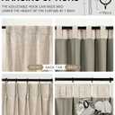 120 Inch Long Natural Linen Pinch Pleated 100% Blackout Curtains & Drapes,Bedroom/Livingroom Farmhouse Curtains 2 Panel Sets,Room Darkening Thermal Insulated Window Curtain