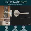 Mega Handles Ralph Privacy Door Handle - 1 Pack Reversible Brushed Nickel Door Handles, Heavy Duty Bed & Bath Door Handle with Privacy Door Lock, Fits All Standard Doors - Satin Nickel