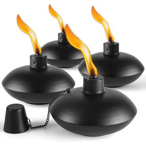 ZSZMFH 4 Pack Metal Table Top Torches,18 oz Citronella Torches for Outside Refillable Citronella Flame Light Torch with Wicks and Covers, Landscape Lanterns Torches for Party, Garden DecorDIY